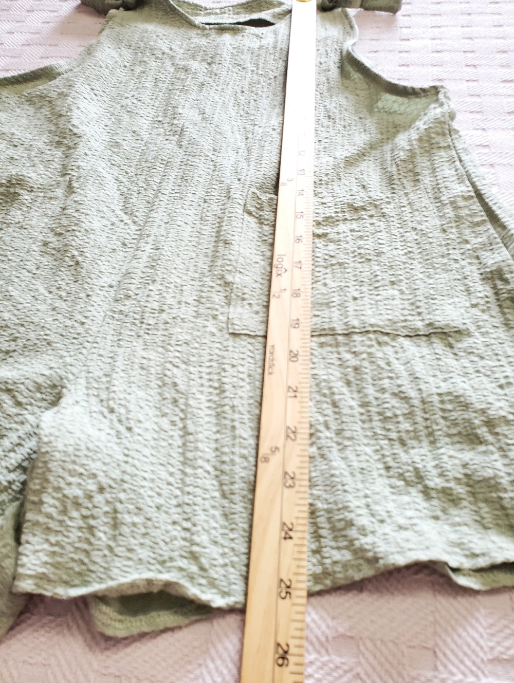 Emery Rose Gauze Sage Green Gauze Cotton Tie Strap Pocket Romper - Picture 6 of 9